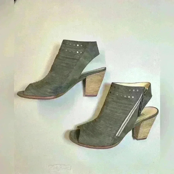 Paul Green Cayanne Peep Toe Bootie Olive Green Nubuck Size 6 1/2 UK, Size 9 U.S. - Picture 4 of 10